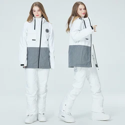 Tuta da sci da uomo tute da neve invernali Warm antivento impermeabile Outdoor Color Matching giacca da sci e pantaloni Set tuta da snowboard da sci