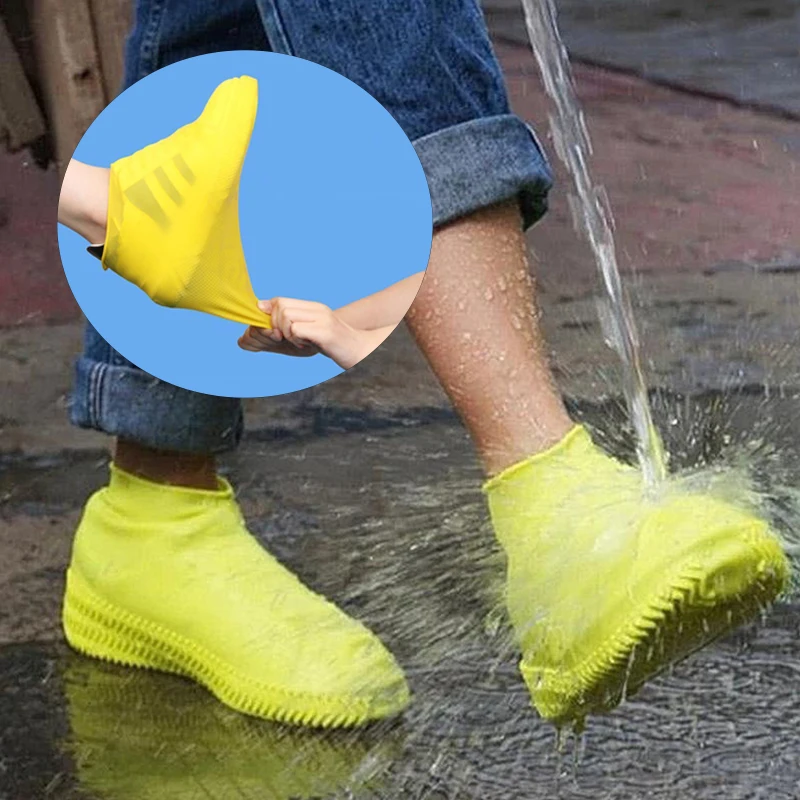 

1Pair Waterproof Shoe Covers Silicone Anti-Slip Rain Boot Unisex Sneakers Protector For Outdoor Rainy Day Protectors Shoes Cover