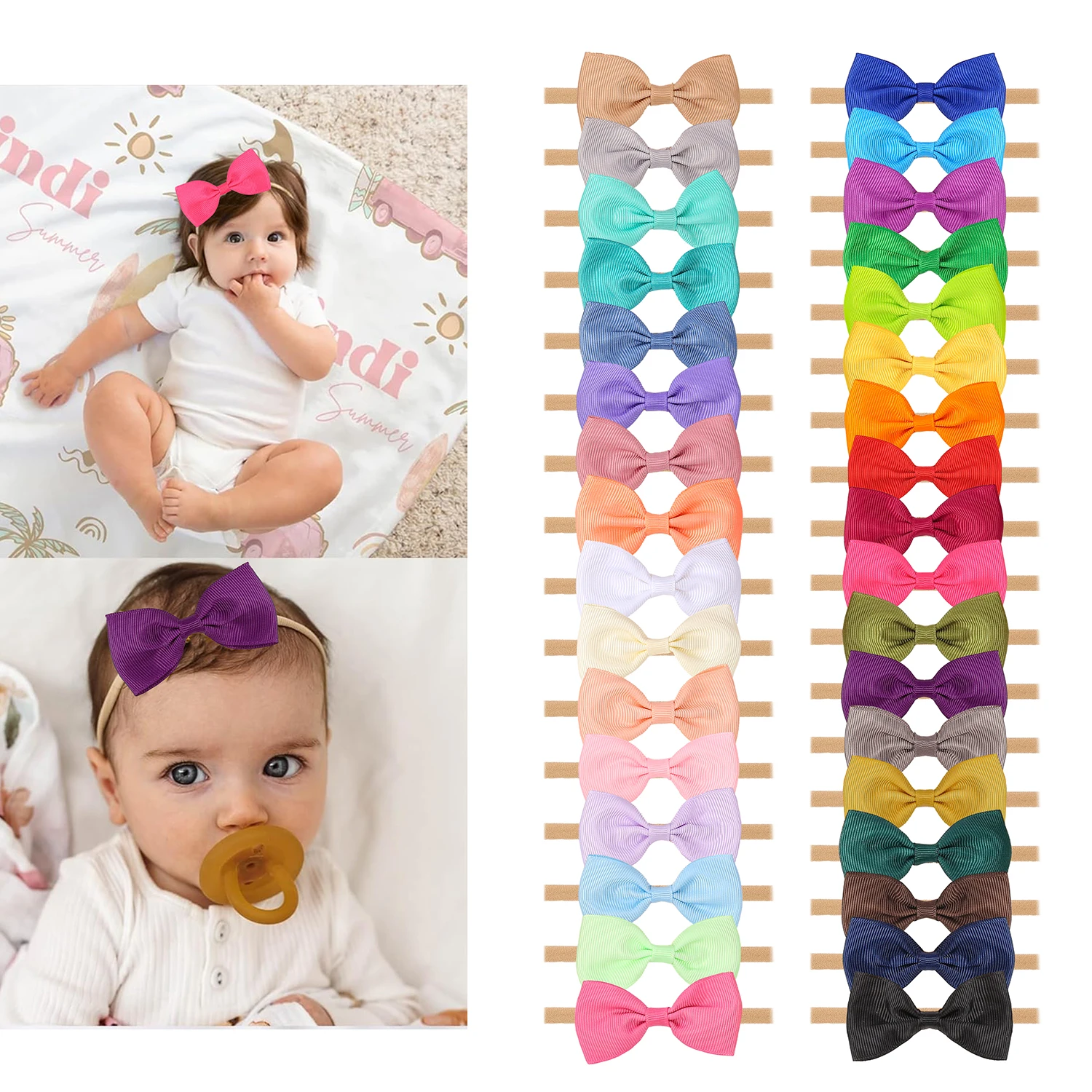 

8/9 шт., милые мягкие банты для волос для новорожденных, повязки на голову для маленьких девочек, детский тюрбан, повязка на голову для младенцев, аксессуары для волос