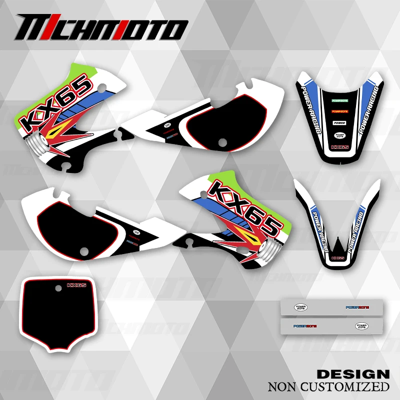 

MCHMFG New Style Graphics Decals Stickers Kits For KAWASAKI 2000 2001 2002 2003 2004 2005 2006 2007 2008 2009 2010-2020 KX65