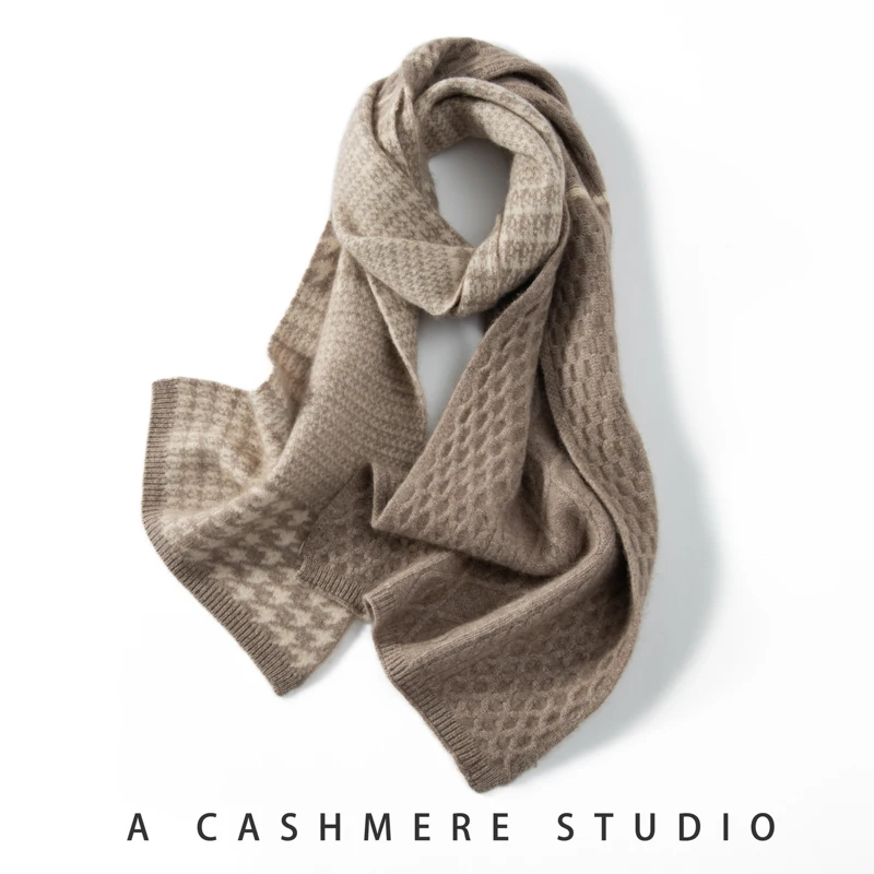 

100 Cashmere Fashion Scarf Unisex Patchwork Color Warm Knit Long Scarf For Men and Women Shawl Winter Outdoor Warm Scarf
