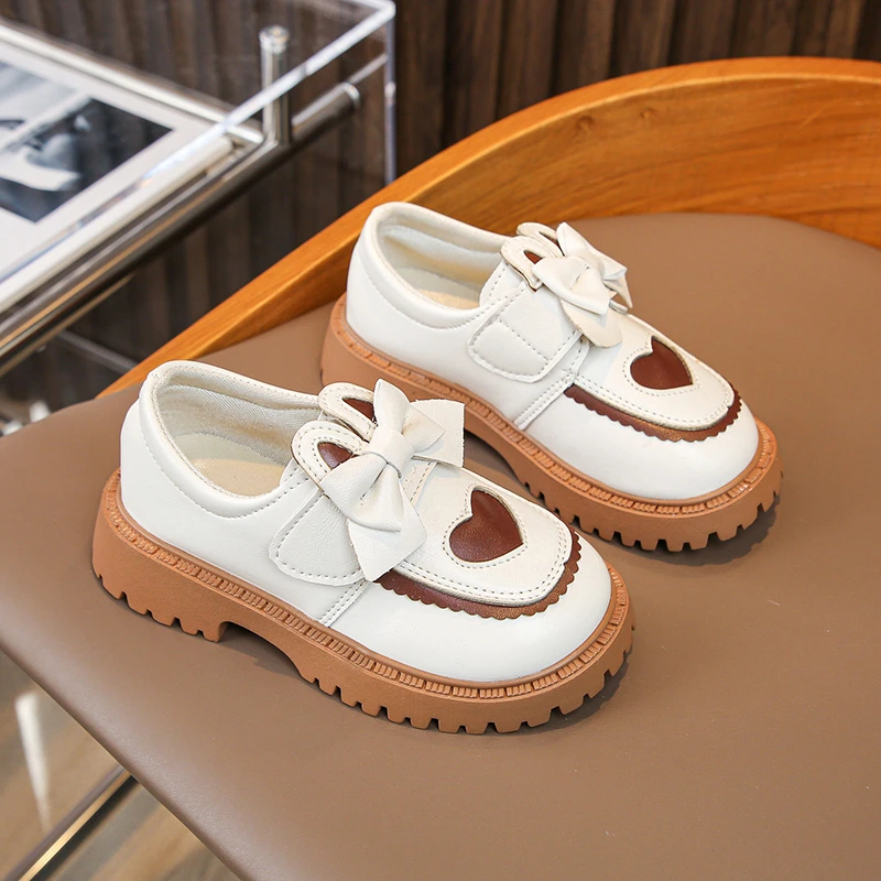 2025 خريف جديد الفتيات حذاء مسطح لطيف الأرنب الدب الاطفال الأميرة أحذية أصابع مستديرة لينة وحيد الأطفال أحذية من الجلد الحلو عدم الانزلاق #2
