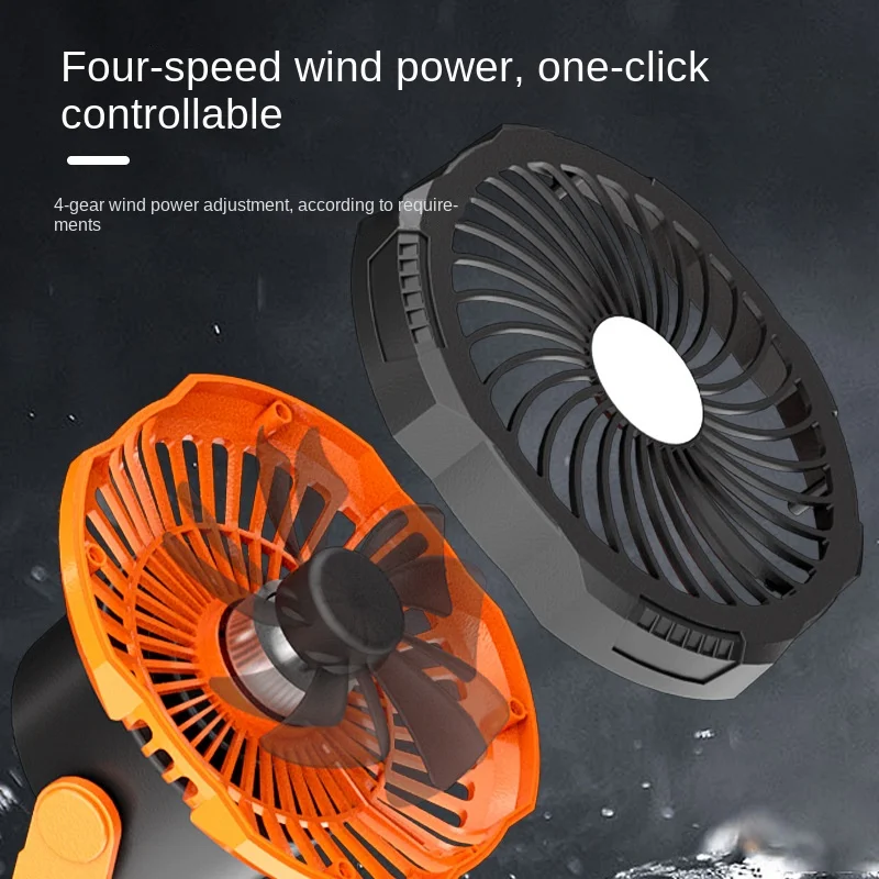 Imagem -03 - Usb Recarregável Led Camping Fan Lights Lâmpada de Tenda Portátil Travel Cooling Fan Luz de Emergência para Caminhadas