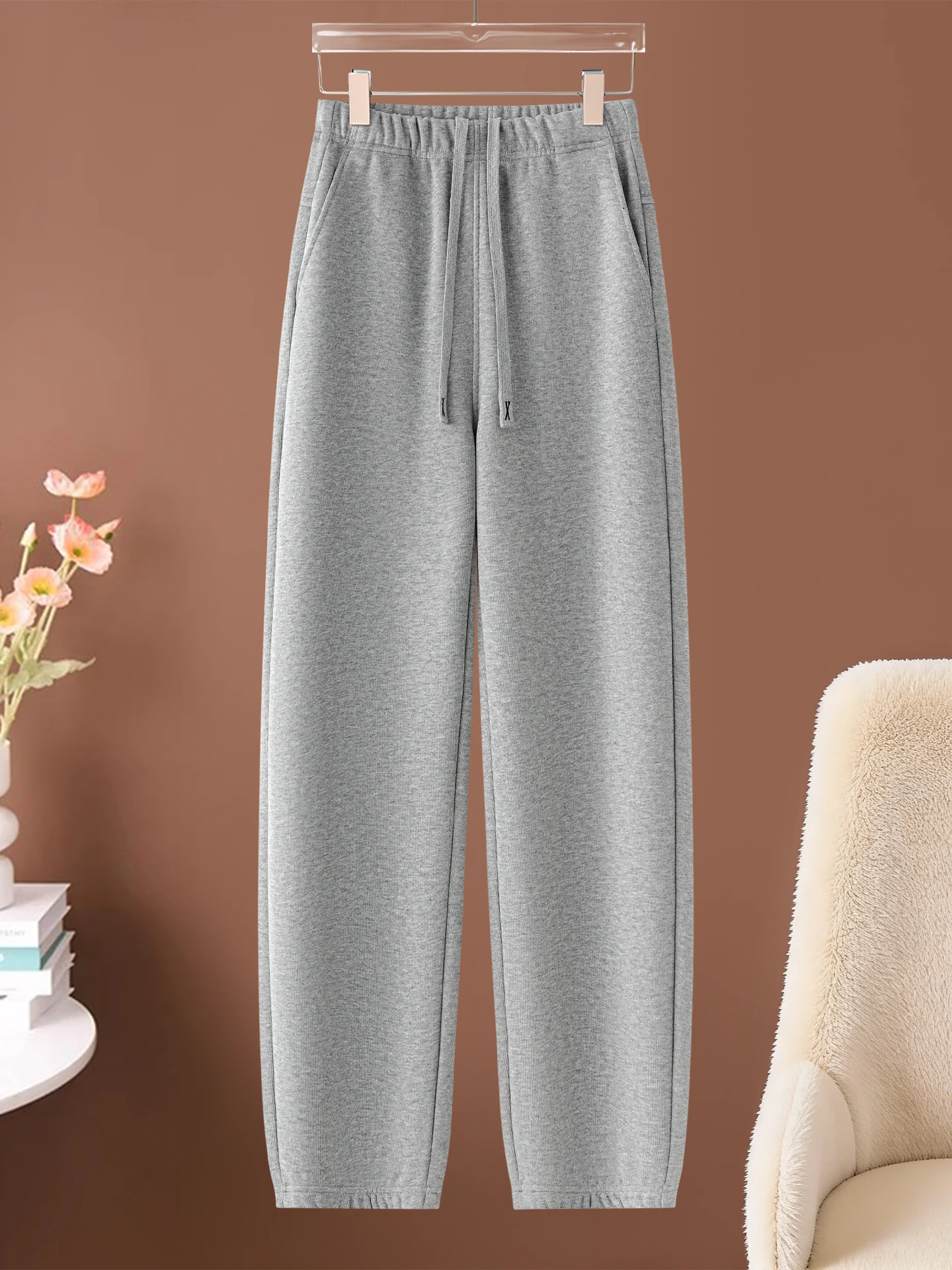 

Thickened Fleece Casual Sports Pants Women's High Waist Baggy Harlan Pants Autumn Winter New Style Running Streetwear Leisure