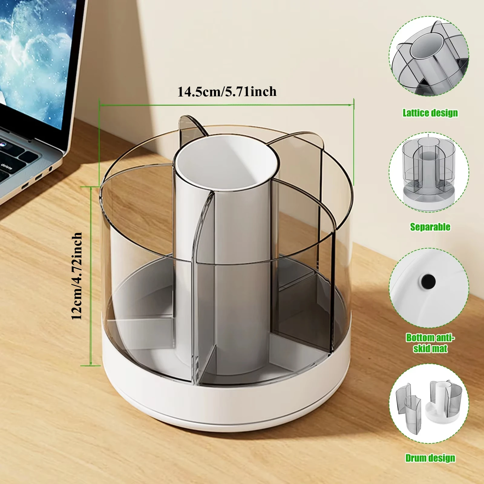 360 °   Dönen Kalem Organizatö - Desk Setup Accessories Aesthetic incelemesi ve fiyatı