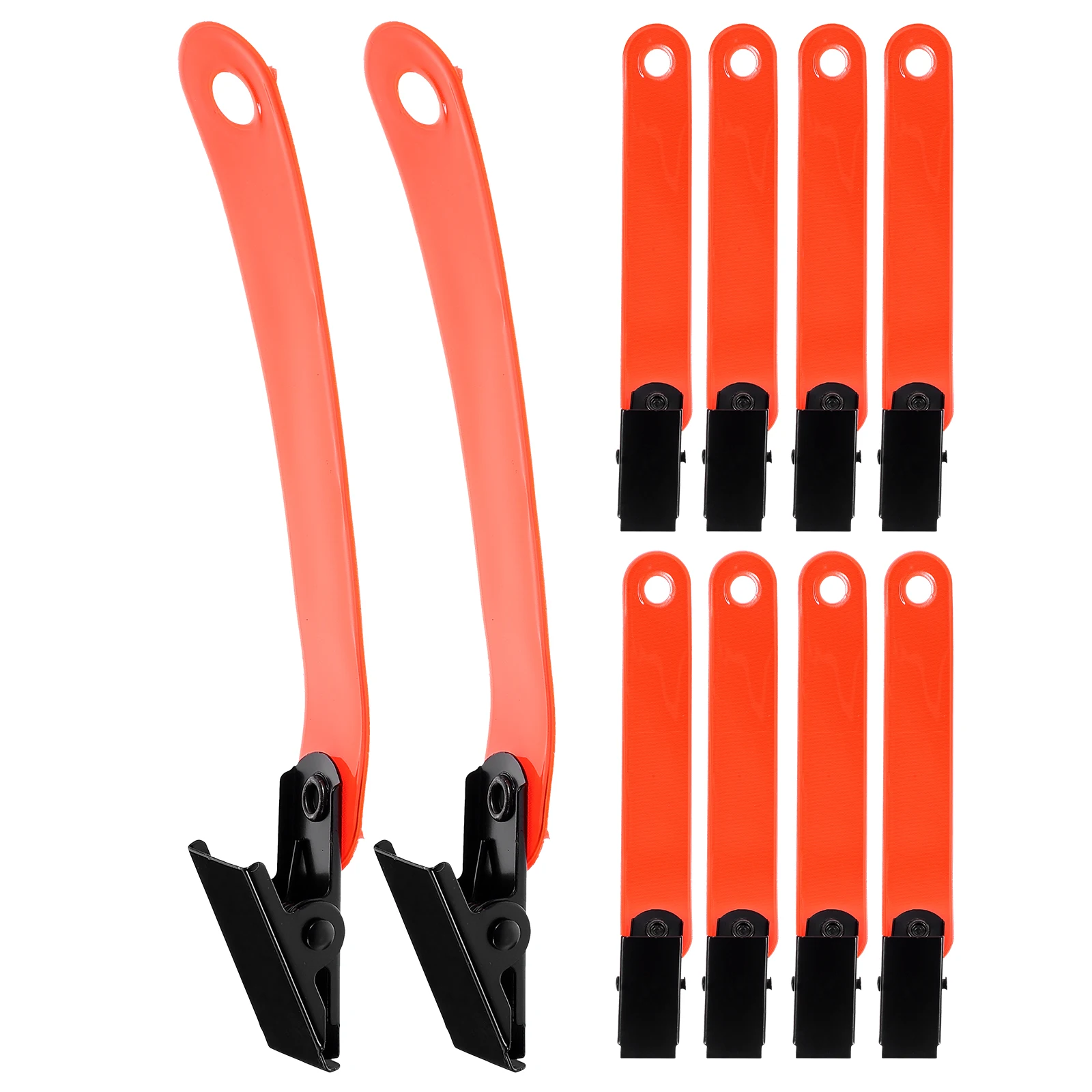 

12pcs Fluorescent Ribbon Clips High Visibility Archery Hunting Reflective Trail Markers PVC Road Sign Tacks Camping Gear