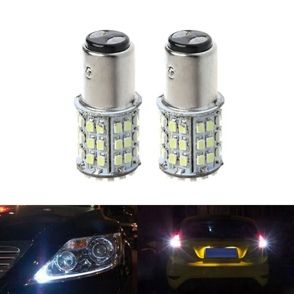 2PCS BAY15D 64SMD LED 1157 Dual Filament Brake Stop Tail Light Bulb Globe 12V 6000-6500K 1016 1034 1076 1130 1152 Brake Light