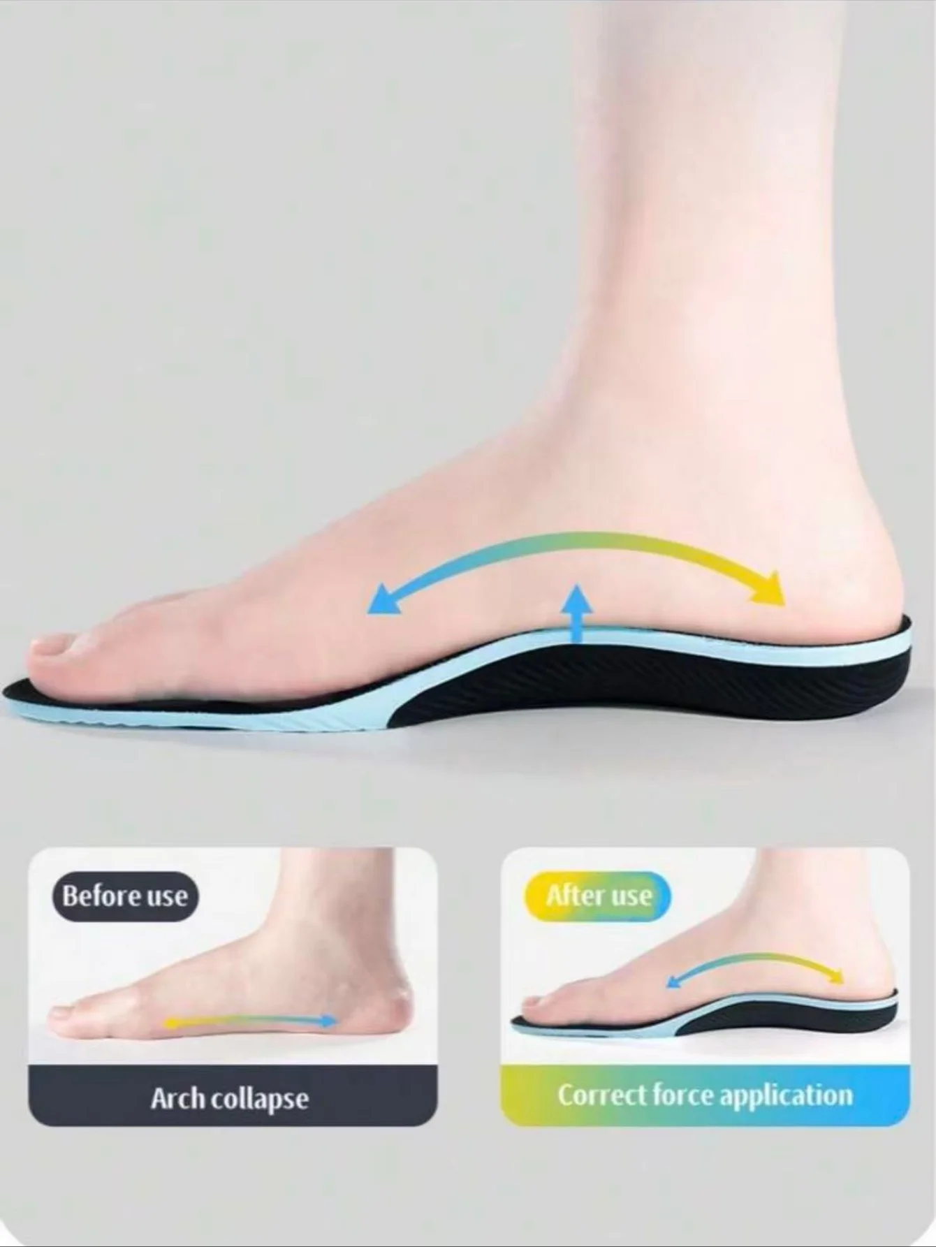 1 Pair of Sports Insoles for Men and Women Suitable for Shoe Soles (Cushioning Pads with Shock Absorption, Deodorizing, and Breathable Functions, Suitable for Running, Foot Massage, and Care)