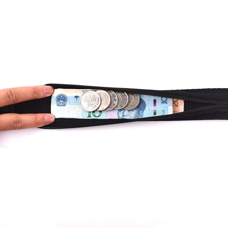 Unisex Adult Travel Waist Belt Zipper Hidden Cash DIY Anti Theft Belt Waist Packs Pouch Wallet Hiding Money Belt Bag Width 3.2cm