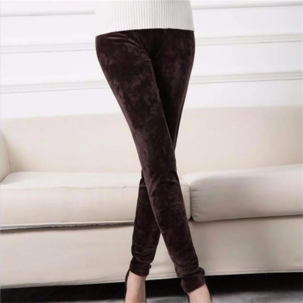 Korean Warm Pants Knit Autumn Winter Fashion Plus Thick Velvet Warm Double Sided Cashmere Leggings High Waist Thermal Leggings