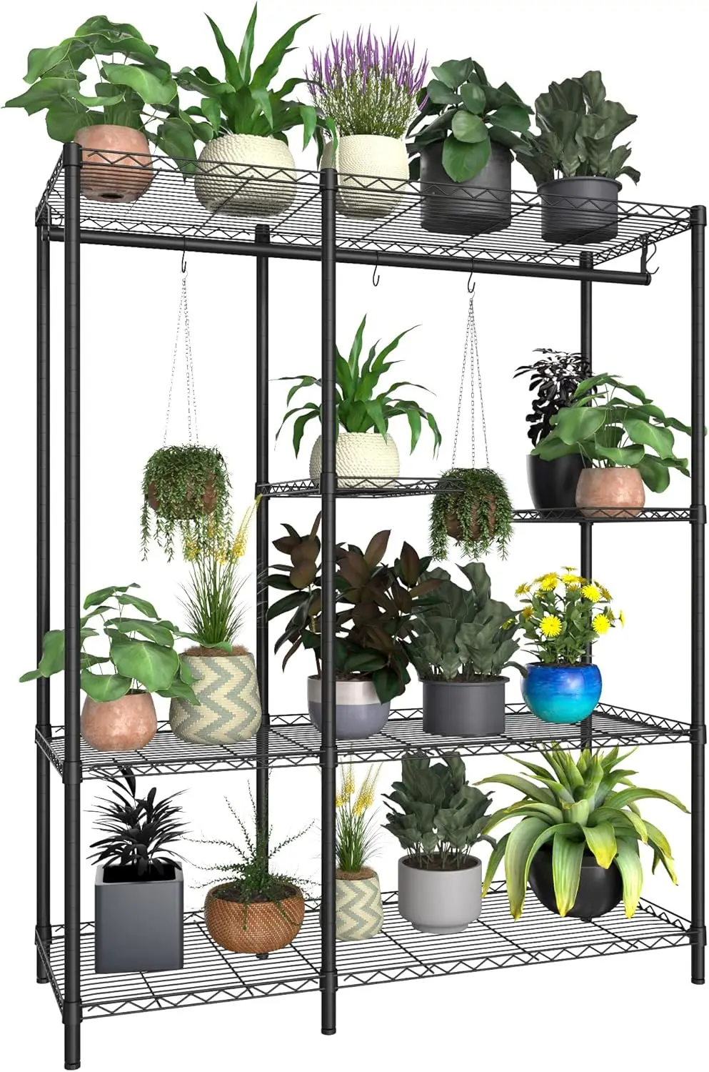 5-Tier  Stand for Indoor Outdoor, Large Reinforced  Shelf for Hanging Multiple s  Rack ,Adjustable  Sta