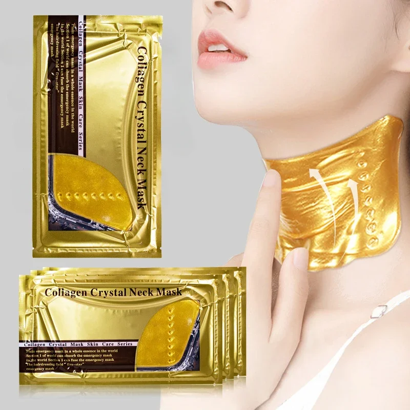 1pcs Collagen Golden Neck Mask Moisturizes and Lightens Flat Neck Patterns Beautifying Mask Lifting Neck Crystal Mask