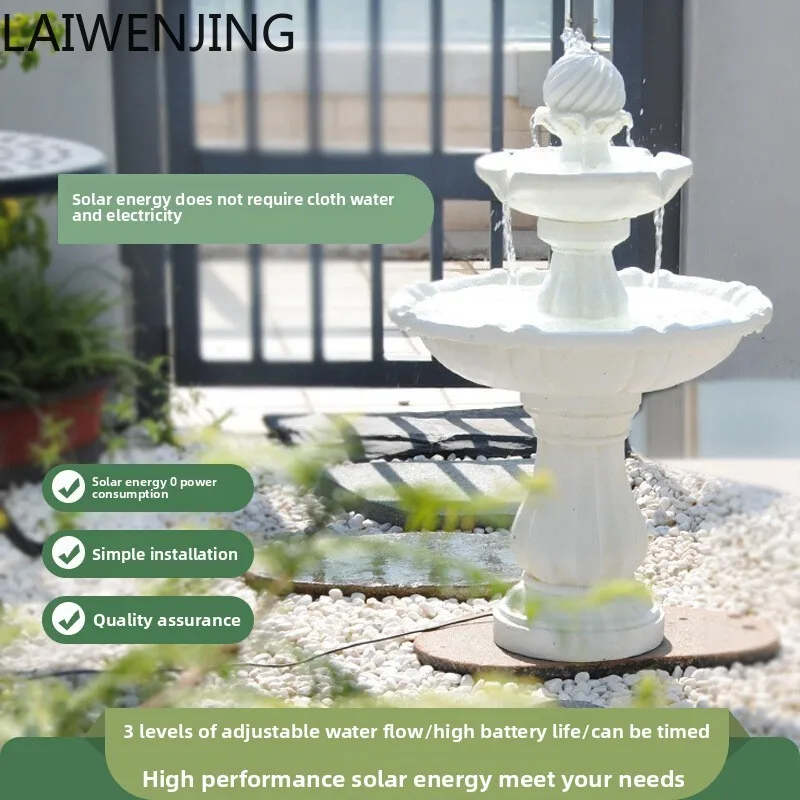 

SGF Fountain European Style Garden Water Flowing Ornament Outdoor Pool Landscape Decoration Wishing Pool