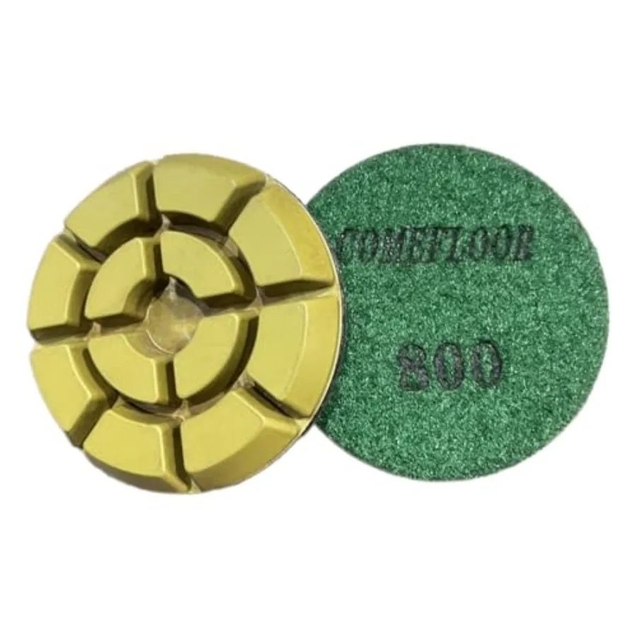 

Diamond Floor Polishing Pads, 3 Inch Resin Bond Hook and Loop Polishing Pucks for Concrete, Terrazzo, Marble, Granite, Grit 800
