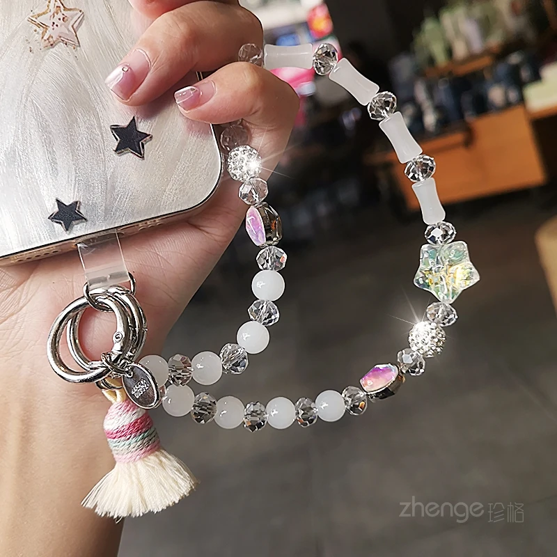 

‌Ins Style Beaded Phone Wrist Strap with Tassel, Cute Minnie Pendant, Anti-Lost Camera Chain for Women, New Arrival