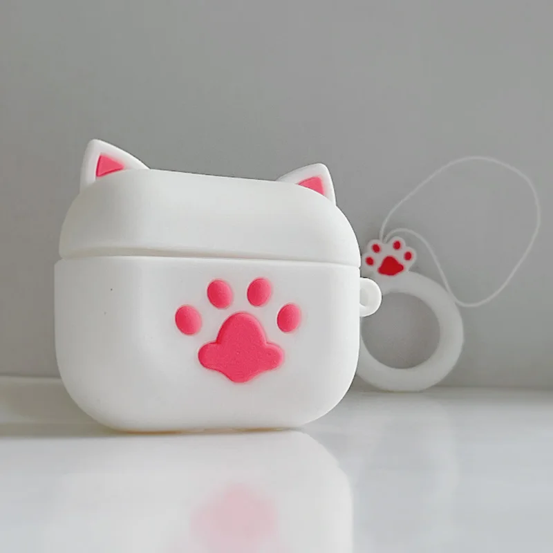 Cute Cartoon Dreamy White Cat Silicone Cover For Airpods Pro2 Case Headphone Box for Apple Air Pods Pro 1 2 3 Earbuds Case Shell