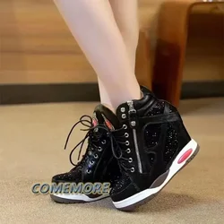 Shoes Womens Sneakers with Platform Woman Shoe Luxury Wedge Heel Basket Autumn Winter Thick Fashion High Casual Running Low Help