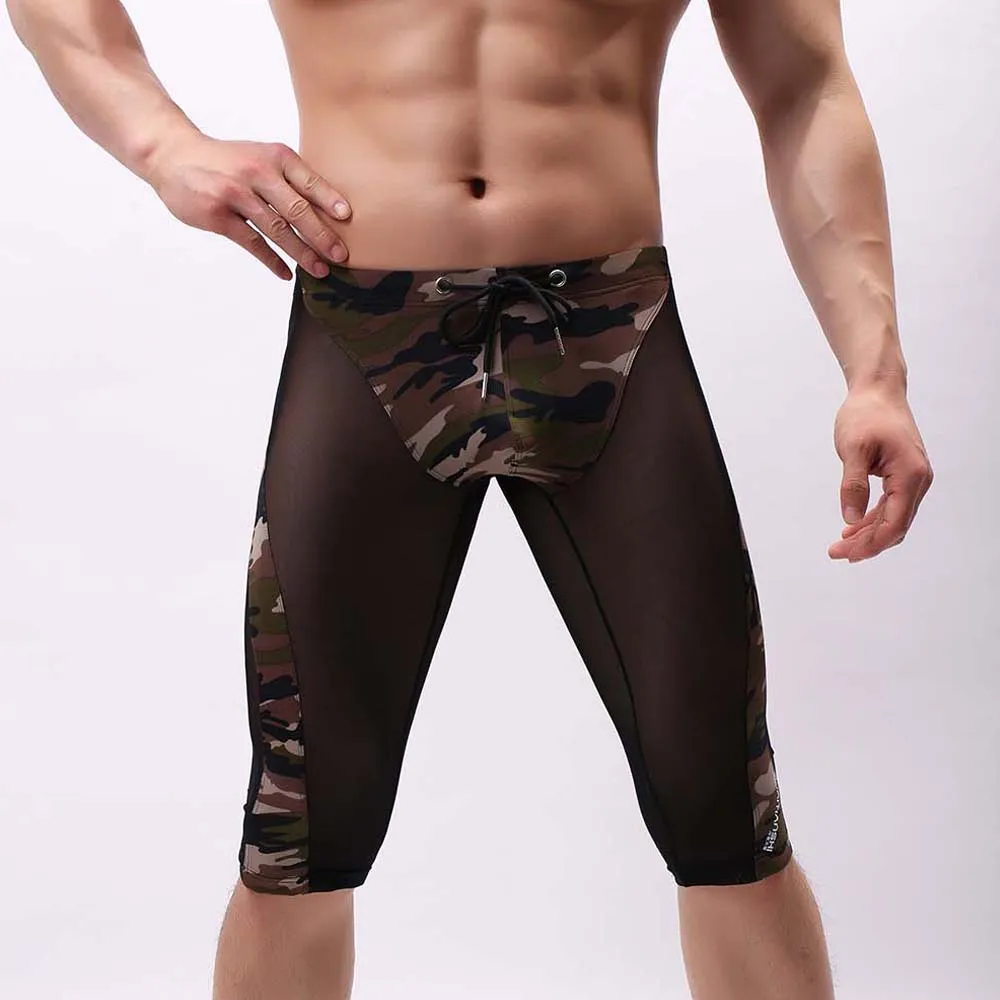 Mens Running Shorts Man Quick Dry Camouflage Training Fitness Compression Gym Shorts Mens Short Fitness Tight Trousers