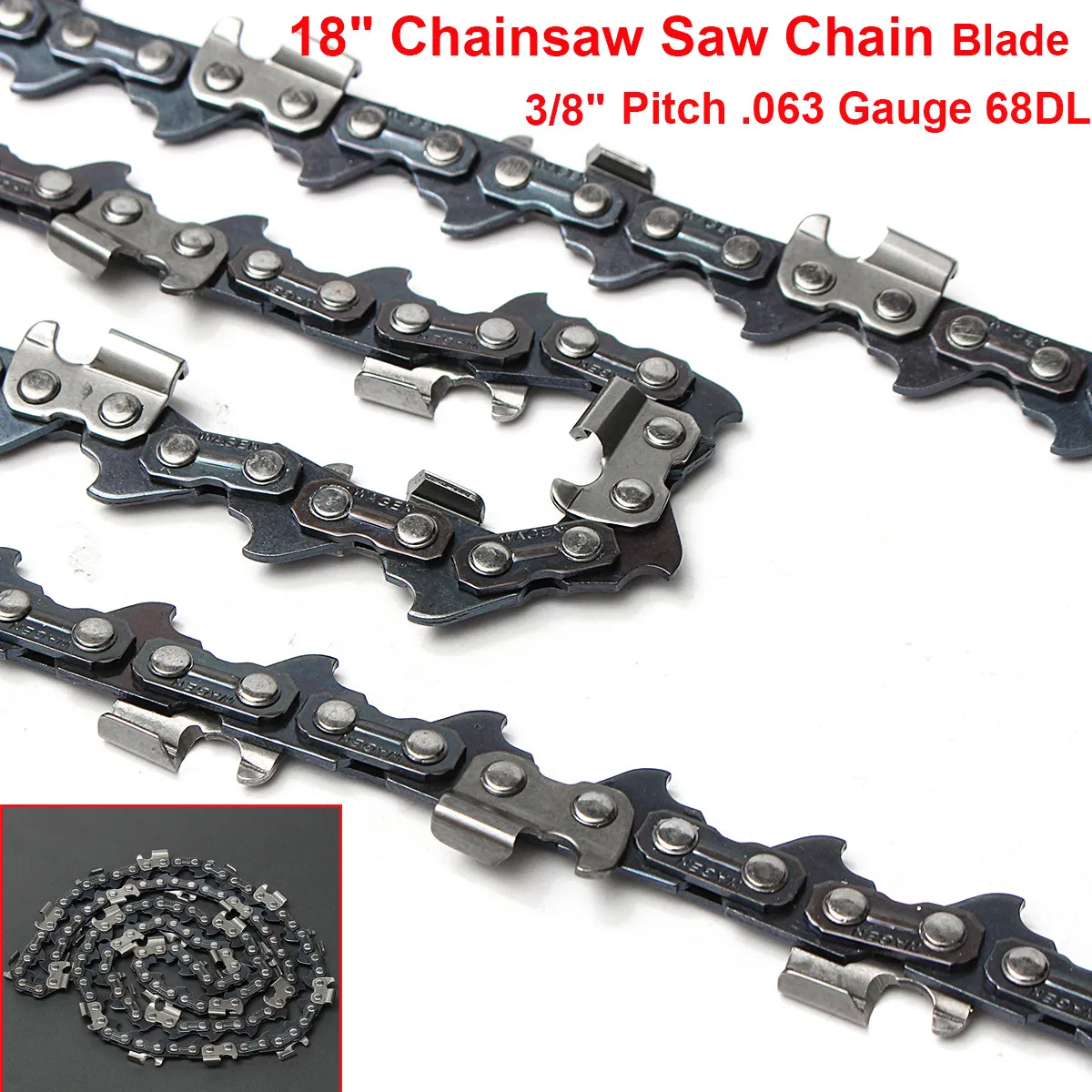 Imagem -05 - Aço Chainsaw Chains Substituição Pitch lp Logging Saw Chain Elétrica Chainsaw Acessório 10 12 14 16 18 20 1pc