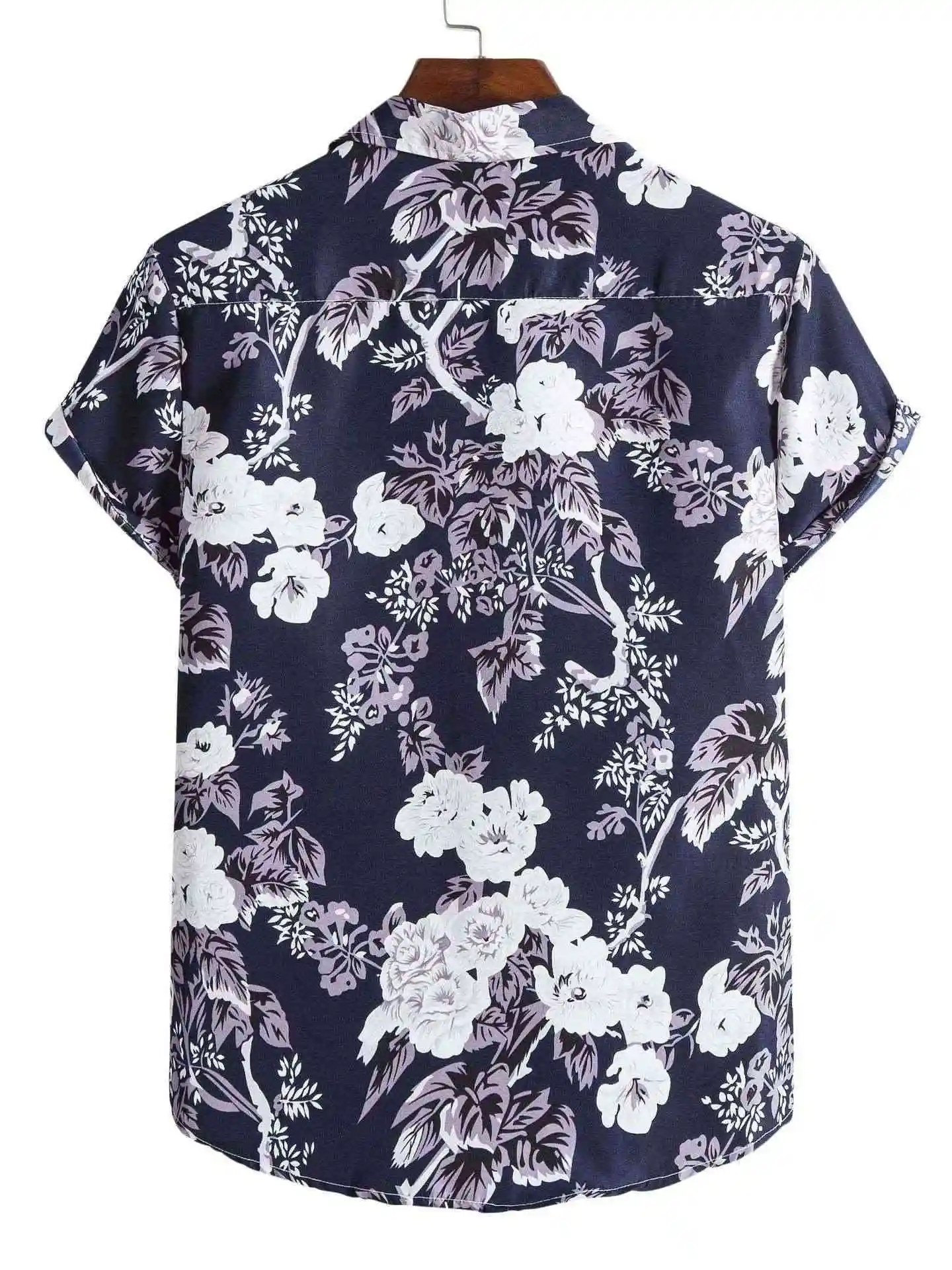 

Men's Large Size Floral Shirt Spring Summer New Loose Fit PU Leather Short Sleeve Thickened Casual Cleanfit Style for Sports