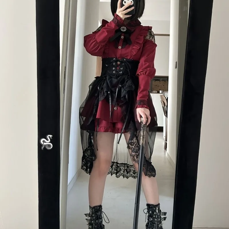 

Harajuku Y2k High Waist Lace Up Skirt for Women White See Through Mesh Skirts 2025 Summer New All-match Faldas Sexy Mujer
