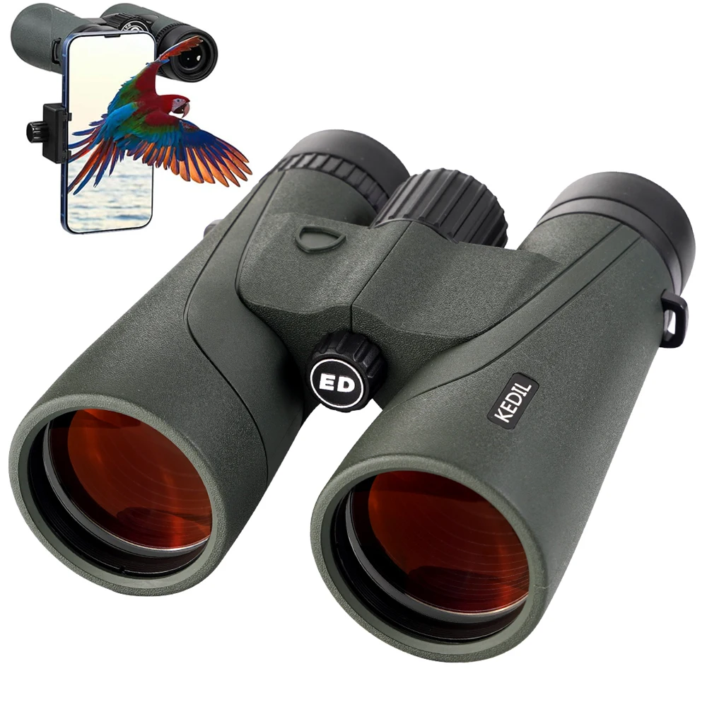 

Профессиональный HD-бинокль 12x50: Мощный телескоп для взрослых, водонепроницаемый (IPX7), с линзами FMC BAK4, для наблюдения за птицами, кемпинга и охоты