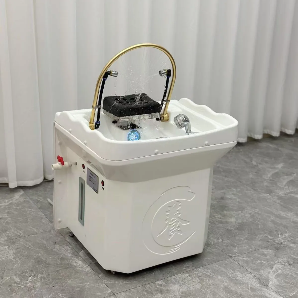 

Mobile head treatment basin Shampoo machine Massage bed Grafting basin Fumigation beauty face wash punch Constant temperature