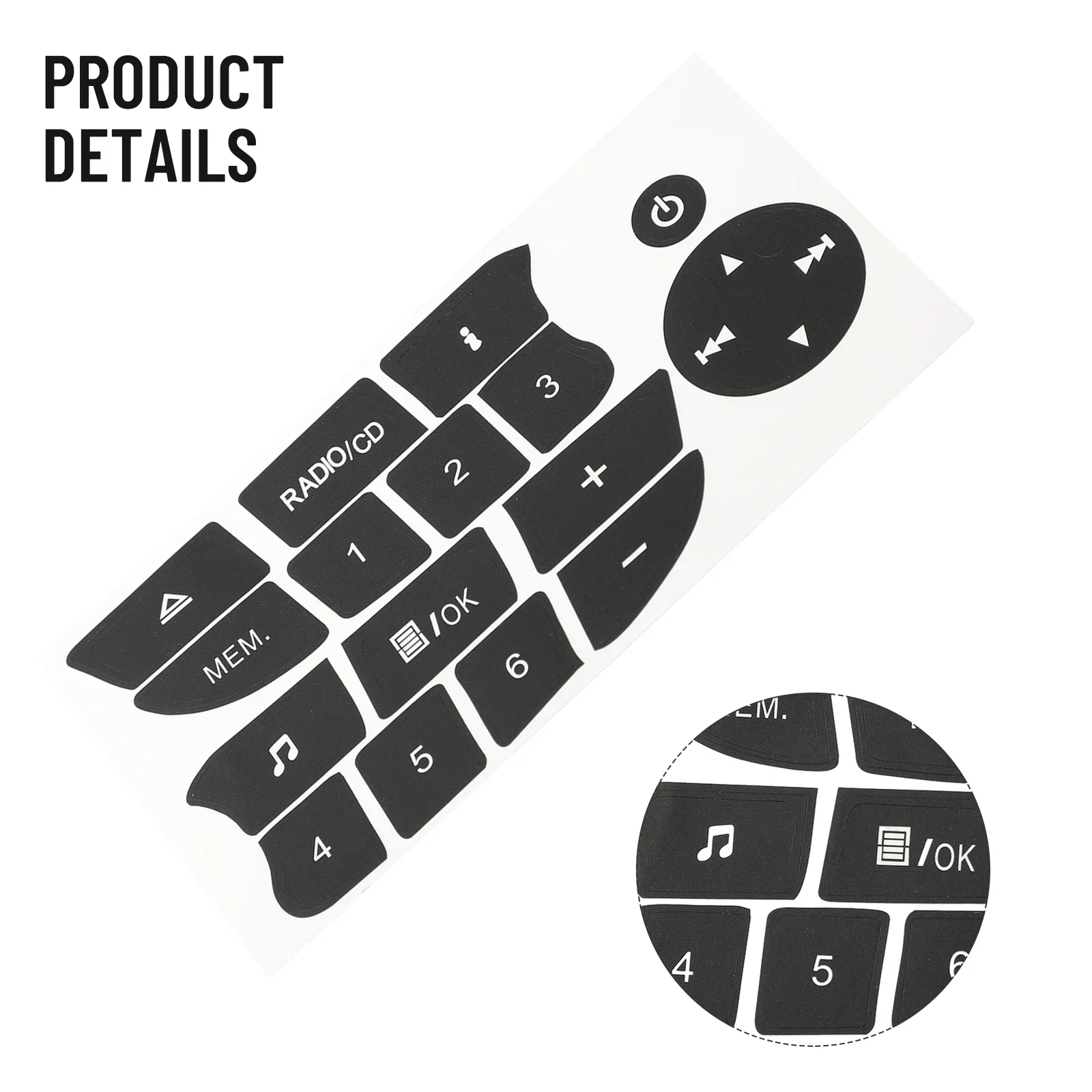 Black Vinyl Radio CD Button Decal For Renault For Clio 2009 2011 And Megane 2009 2011 Dashboard Audio Switch Repair