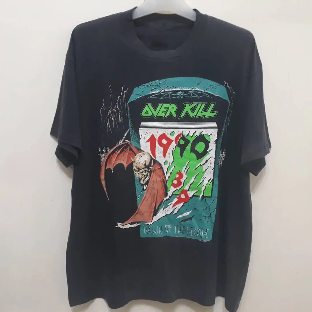 Vtg 1990 Overkill T-Shirt Dawn Of The Decade Shirt Black Unisex S-5XL XT463