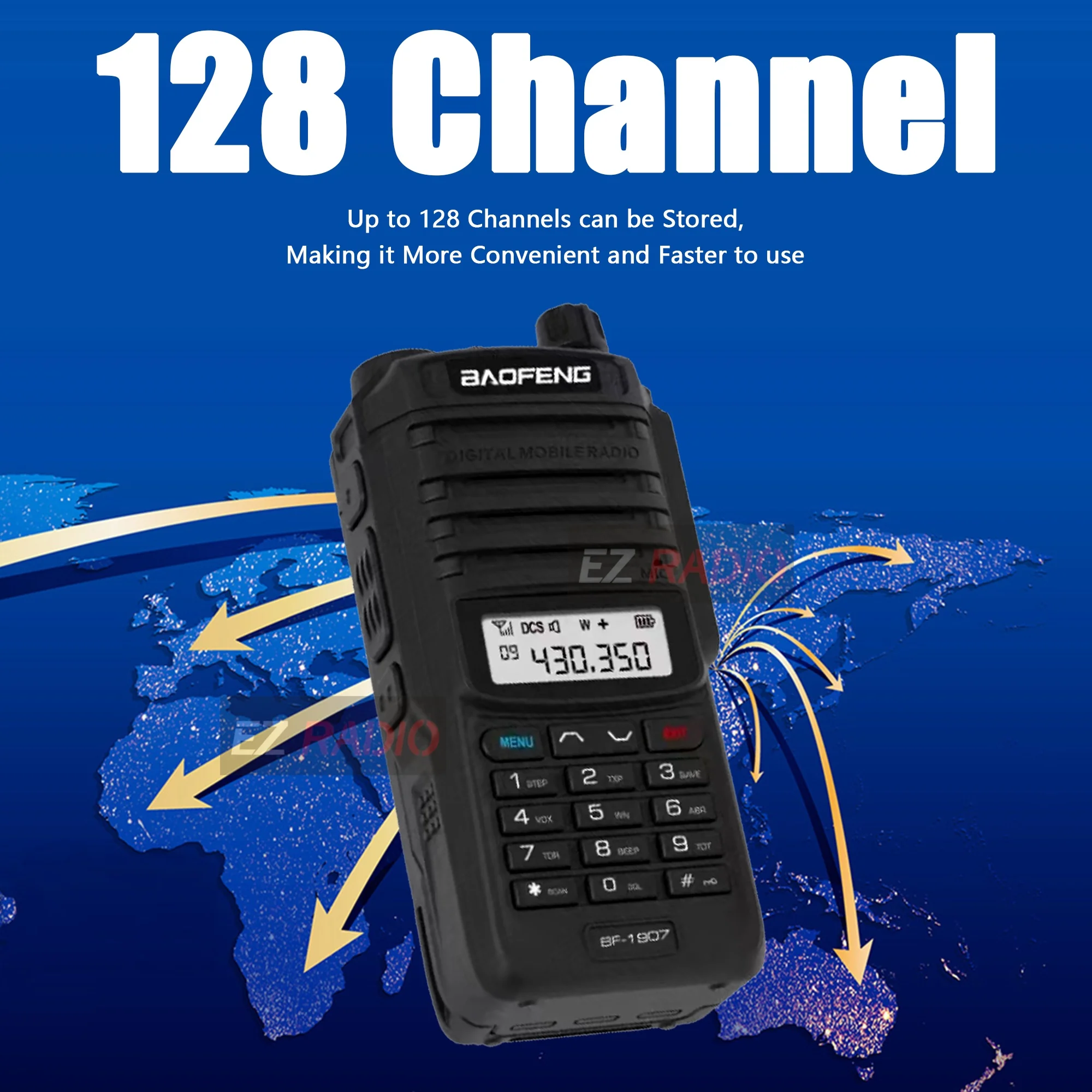 1/2 Paket BaoFeng BF-1907 Dual Band Walkie Talkie Tahan Air 10W Daya Tinggi UHF VHF Radio Genggam Dua Arah Jangkauan Jauh Untuk Berkemah