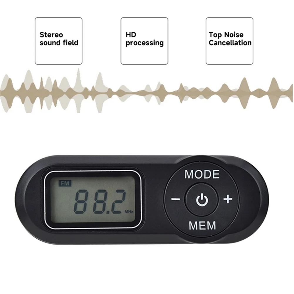 Personal FM Walkman Radio Mini LCD Digital Tuning Portable Radio With Headphones Neck Lanyard Pocket Radio for Jogging Walking