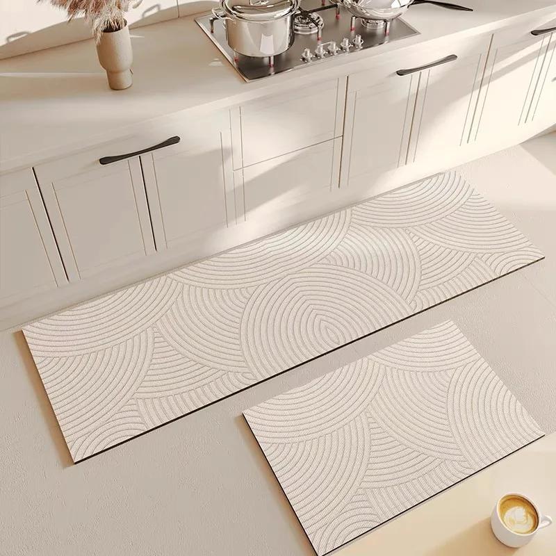 Vikama 1/2Pcs Simple Air Kitchen Floor Mat Household Decoration Bathroom Absorbent Non-Slip Soft Diatom Mud Foot Mat