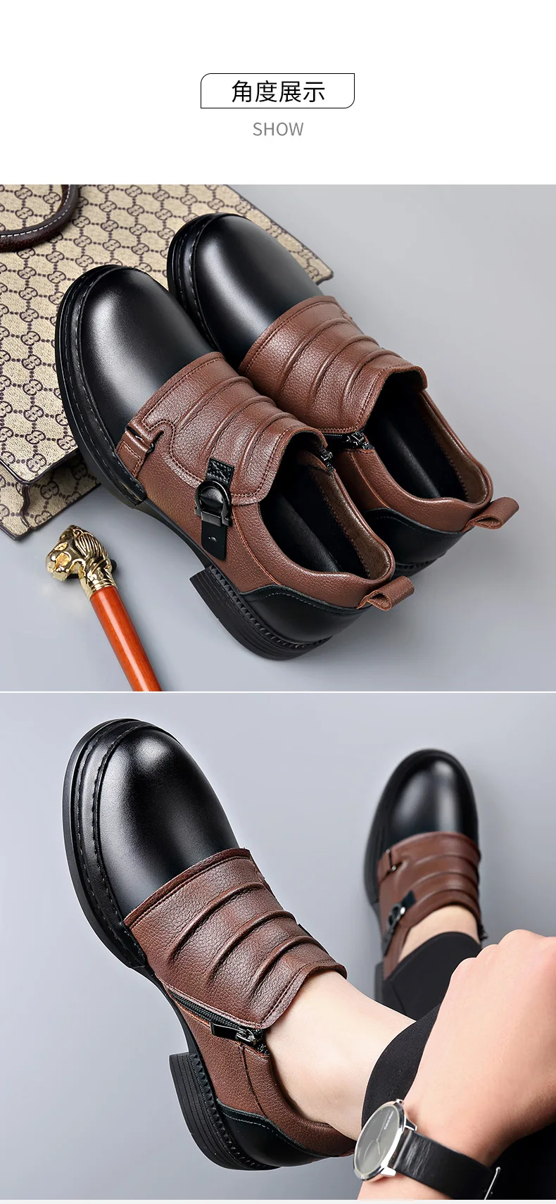 Spring Autumn New Retro Ankle Boots for Men Zipper Designer Genuine Leather Boots Male Fashion High Quality Platform Shoes Man