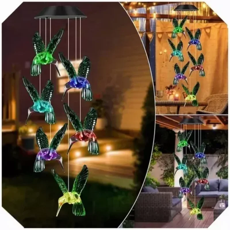 hummingbird Carillon  wind light  outdoor  light