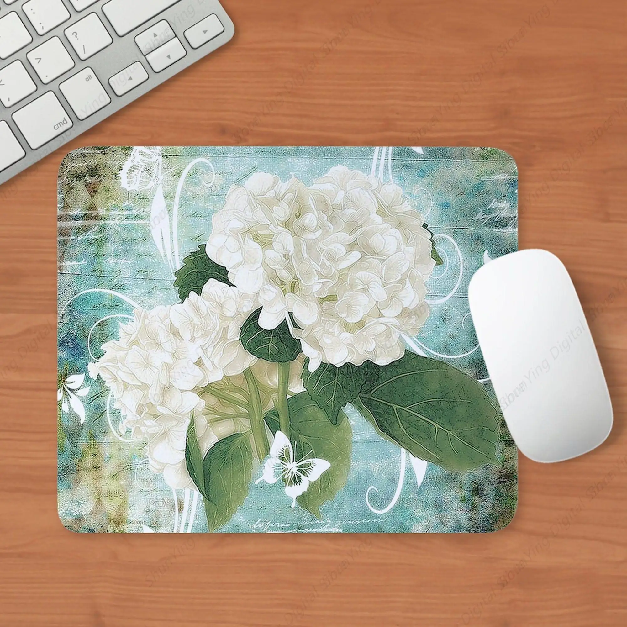 The White Embroidered Ball Anti Slip Rubber On The Blue Mouse Pad Is Suitable For Gaming Office Laptop Mouse Pads 18*22cm