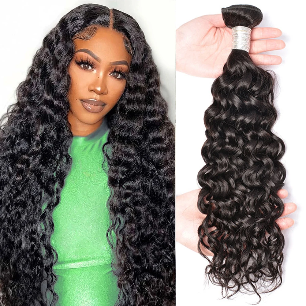 

Натуральные волосы Water Wave, кудрявые, 30 дюймов, бразильские, необработанные, 100% натуральные, двойная трессировка, для наращивания