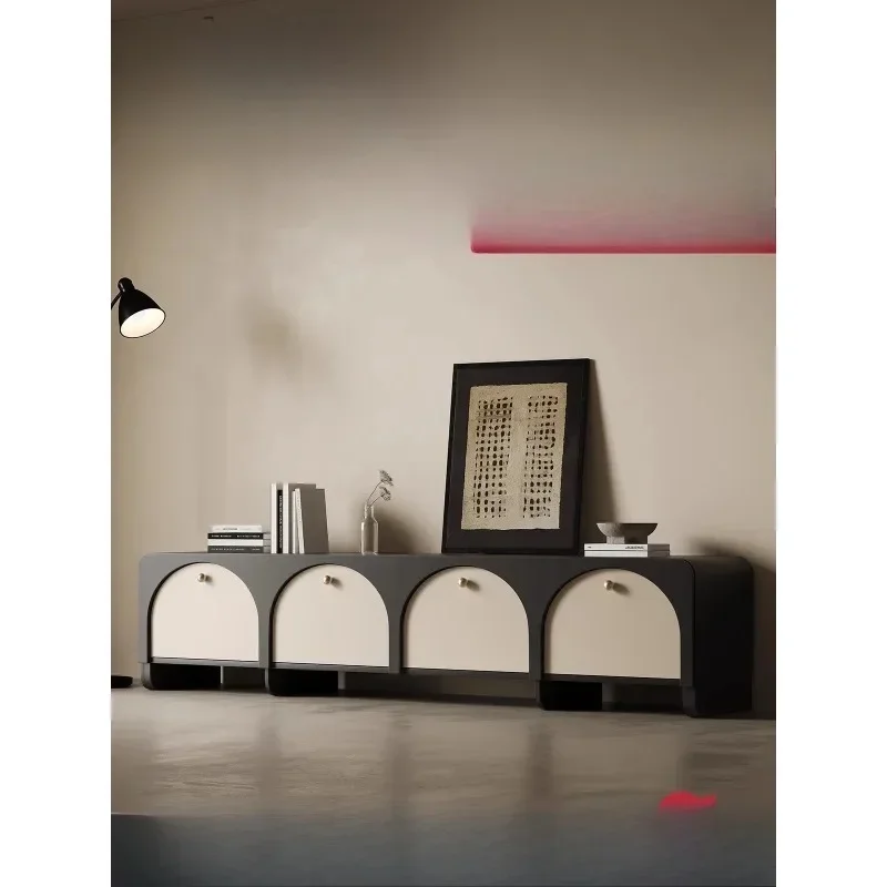Wabi sand wind retro Internet celebrity creative new TV cabinet living room home cream wind decorative cabinet