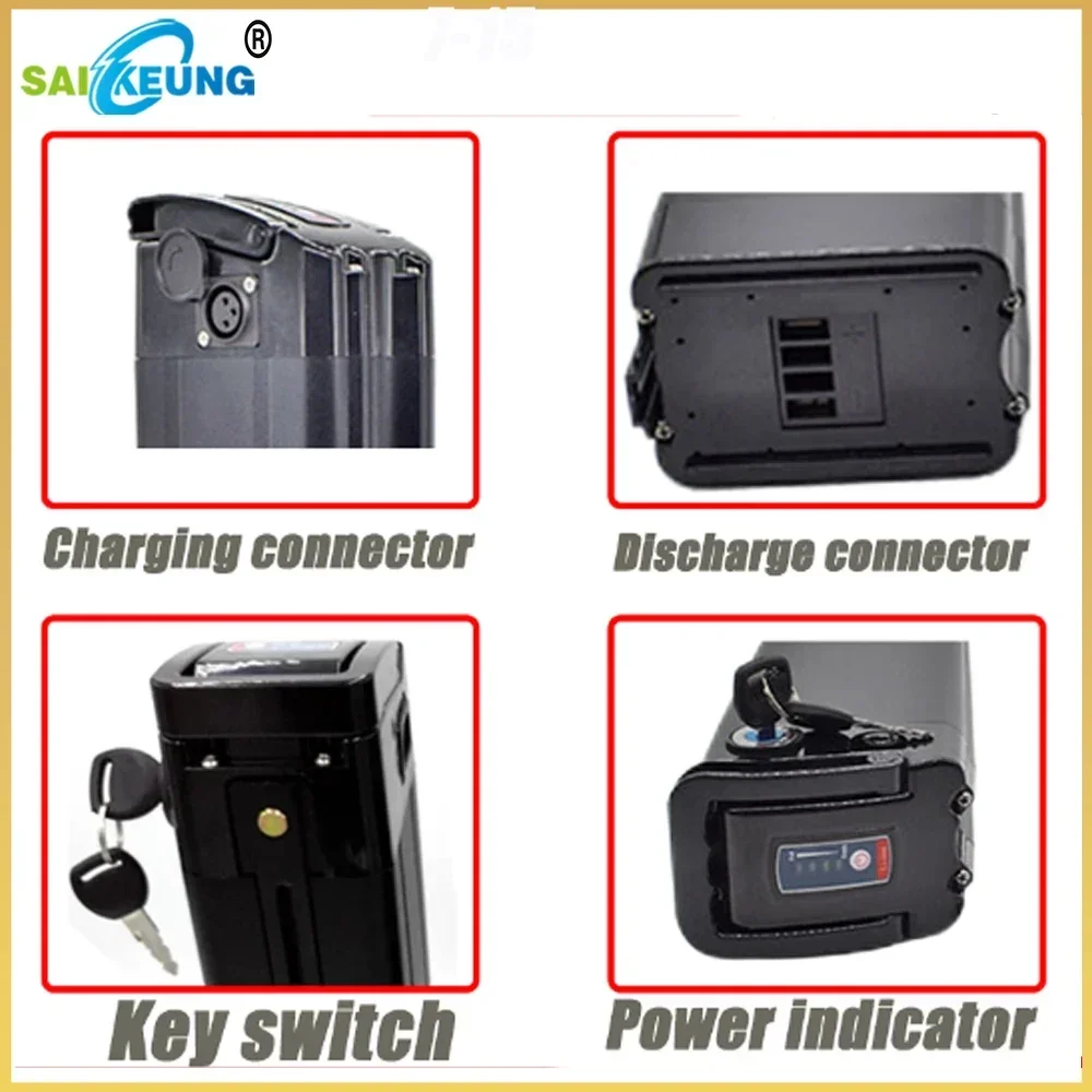 

Аккумулятор 48 В SilverFish для электрического электронного велосипеда 30 Ач для электровелосипеда 48 В 36 52 60 72 В 20 24 40 45 50 60 Ач 2000 Вт Литиевая батарея