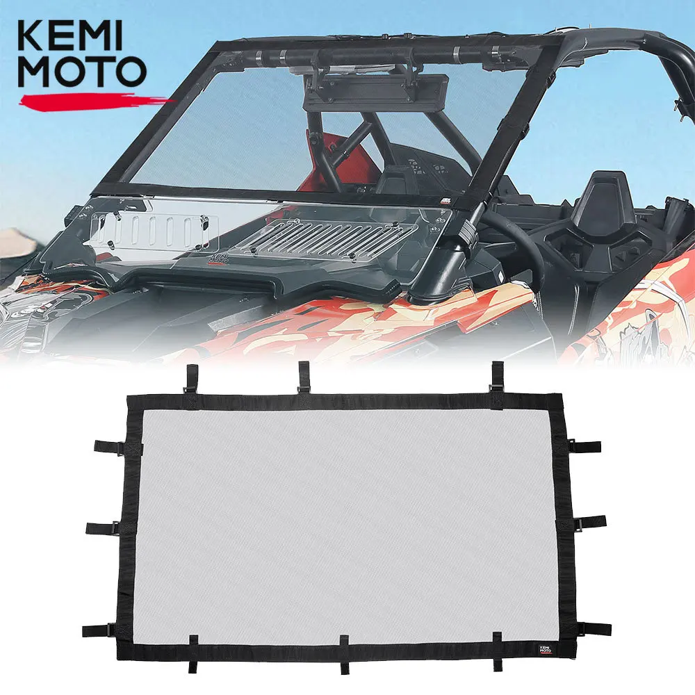 KEMIMOTO UTV 전면 윈드 실드 하프 메쉬 블록 윈드 스크린, 폴라리스 RZR 프로 XP / 4 2020-2023 RZR 터보 R / 4 2022 호환 가능 