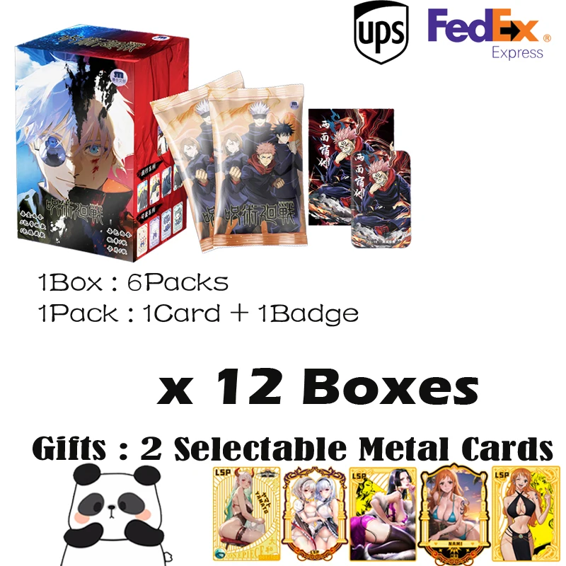 

New Jujutsu Kaisen Collection Card Badge Japanese Anime Hobby CCG Rare Card Gojo Doujin Booster Box Children Toy Birthday Gifts