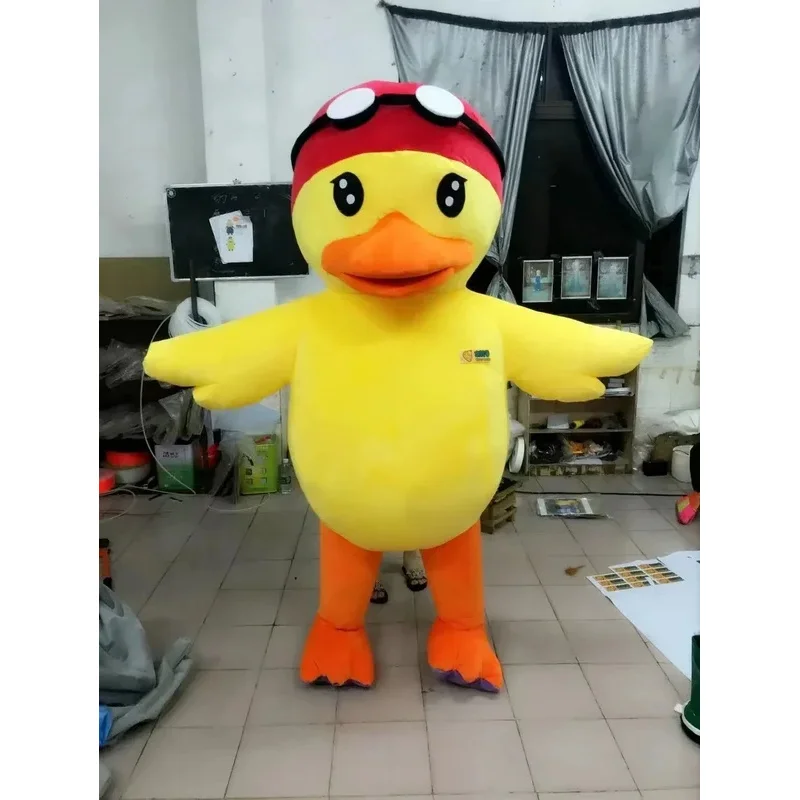 

Inflatable Yellow Duck mascot Cute Character Adult cute New Duck Mascot Costume fancy dress Halloween party costume