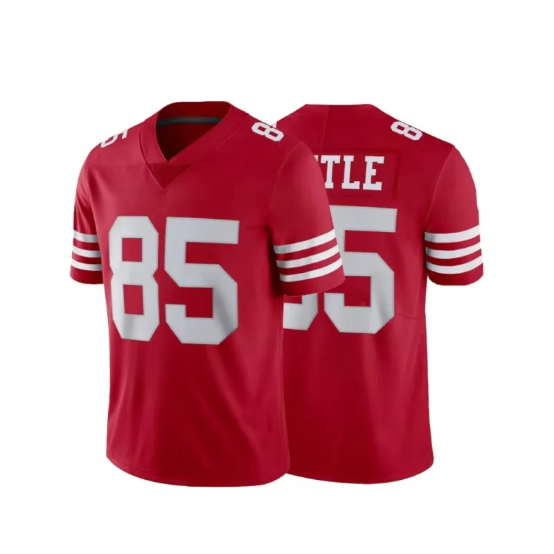 Men's American Football Jersey San Francisco Embroidery Stitching #85 Rugby Jersey George Kittle Football Uniform 49ers T-Shirts