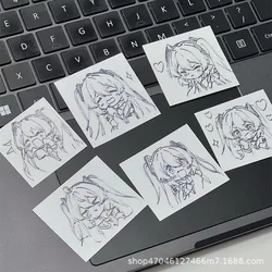 6PCS Kawaii Hatsune Miku Metal Sticker Waterproof Animation Mobile Phone Luggage Computer Water Cup Sticker Children's Gift