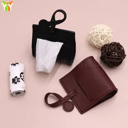 Dog Poop Bag Cover Leather Material, Dog Waste Bag Dispenser Soft Leather Puppy Poop Bag