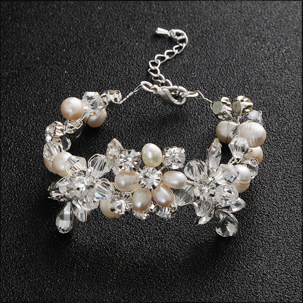 

Luxury Crystal Flower Hand Jewelry Premium Women Bracelet Fashion Accessory For Birthday Anniversary Wedding Decoration