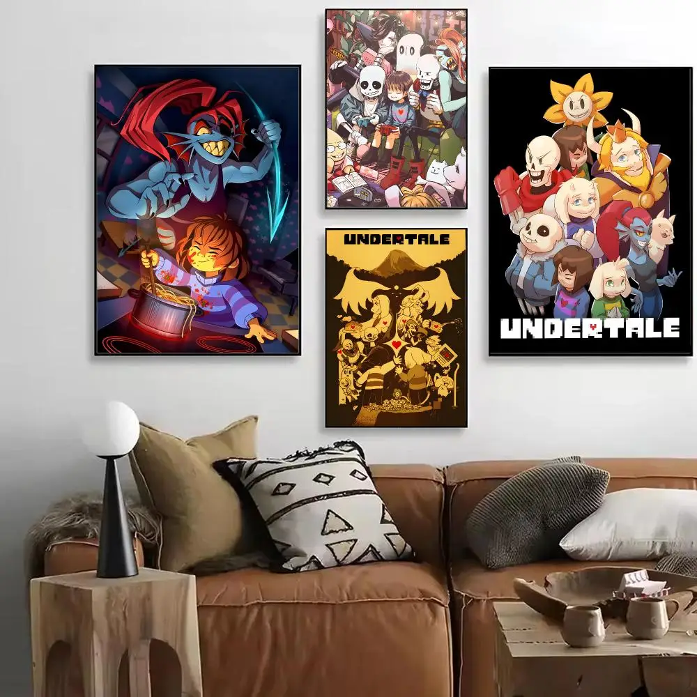 U-Undertale Game Poster Art HD Art Sticky Wall Waterproof Home Living Room Bar Decoration