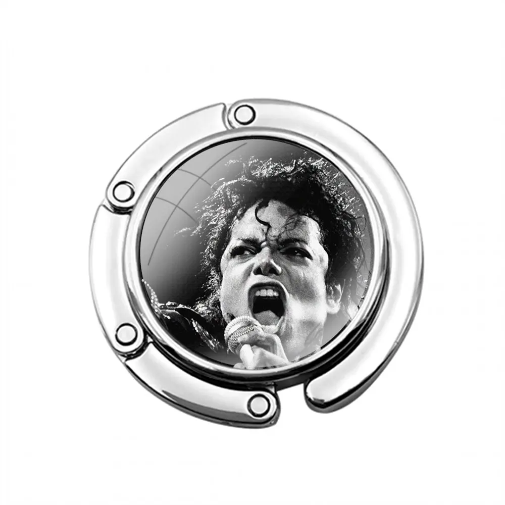 michael jackson singer Foldable Purse Hook for Women's  Table Handbag Storage Folding Decor Table Hook