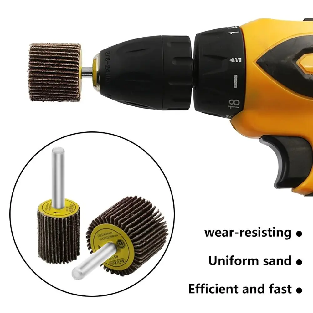 

1 шт., шлифовальный круг с хвостовиком 6 мм, шлифовальные принадлежности, абразивный шлифовальный лепестковый круг, зернистость 80, 16-80 мм, полировальный диск для наждачной бумаги