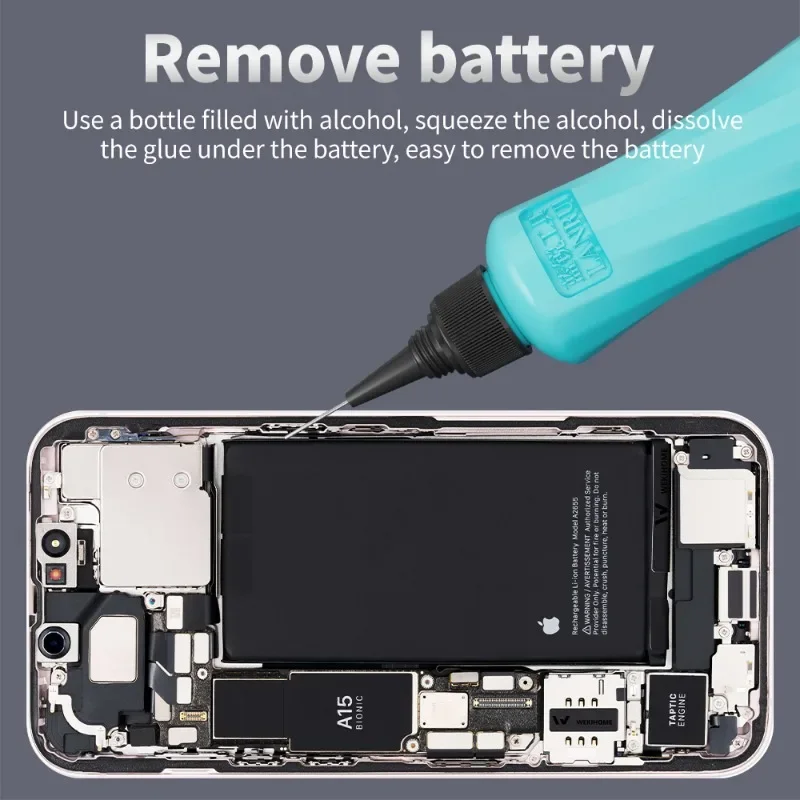 LANRUI M110 60ML/100ML Anti-static Solvent Bottle Double-cap Design Strong Sealing Stainless Steel Needle Easy To Control Dosage