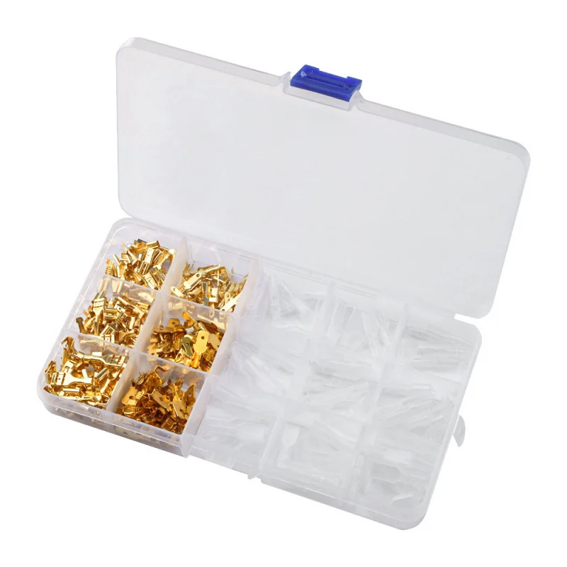 270PCS  Iron Gold/Silver Cold Pressed Hook Switch Inserts 2.8/4.8/6.3mmTerminal Connector